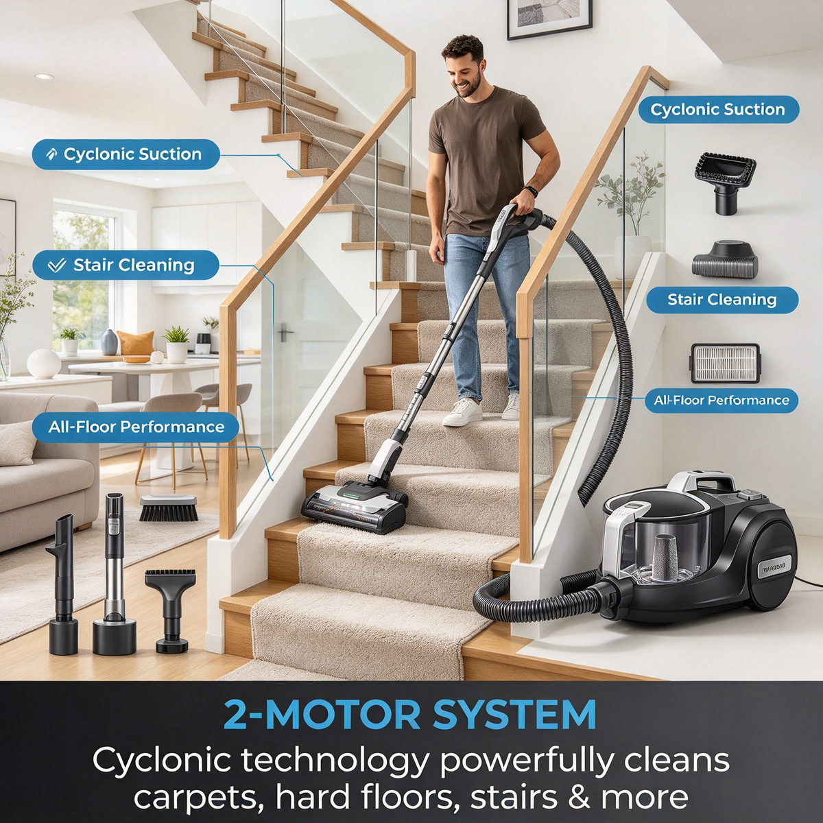 Bagless Canister Vacuum Cleaner