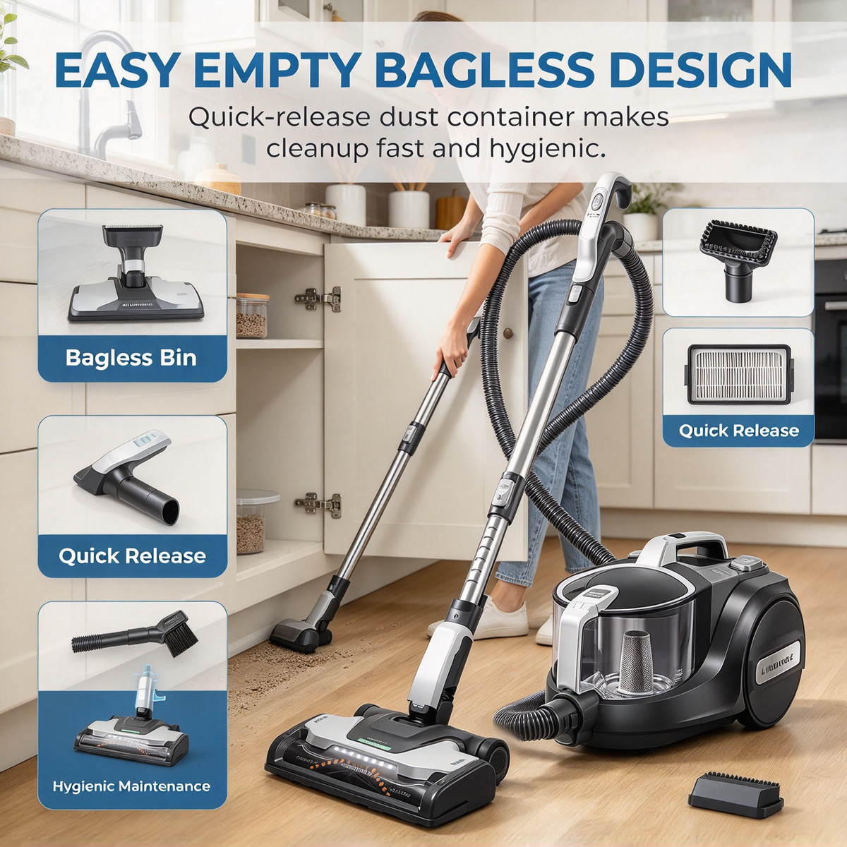 Bagless Canister Vacuum Cleaner
